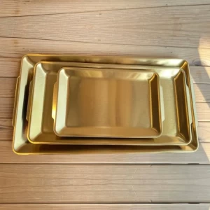 سینی فلزی طلایی سه سایز