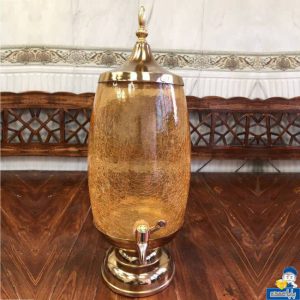 کلمن شیشه ای هندی پایه برنز